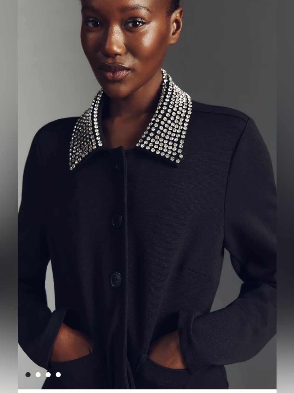 Maeve Embellished Collar Crop
Knit Jacket